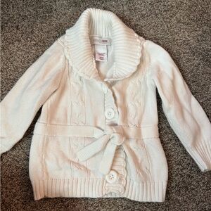 Charming White Knit Kids Cardigan